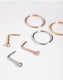 Lovisa - 5mm Thick Nose Ring 6-Pack
