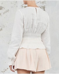 FRIEND of AUDREY - The Linen Shirred Top