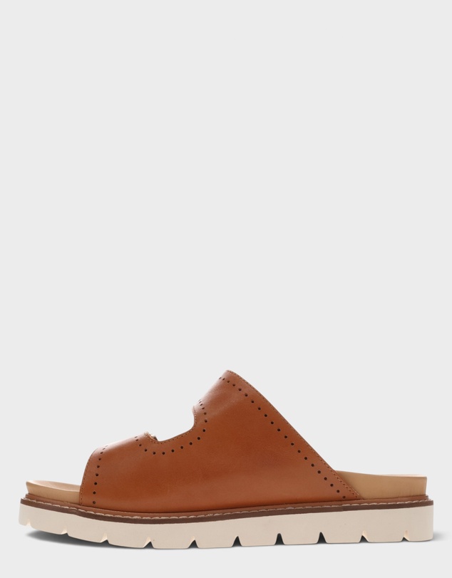 Mia Vita - Daisy Leather Slide - Tan