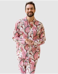 Sant And Abel - Men's Martinique® Pink Banana Leaf Long PJ Set