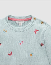 Purebaby - Ladybird Embroidered Jumper -Kids-Babies
