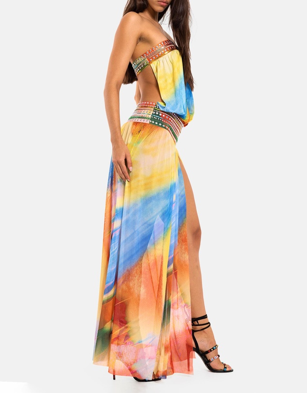 Jaded London - Jewel Band Double Split Maxi Dress