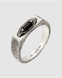 Haze & Glory - ICONIC EXCLUSIVE - Ring Men Signet Onyx Gemstone 925 Sterling Silver