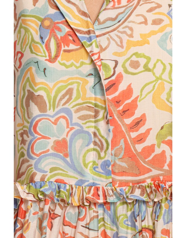 Petal & Pup - Caplan Mini Dress - Green Blue Paisley