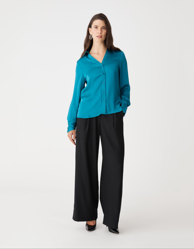 Forcast - Lila V-neck Satin Blouse