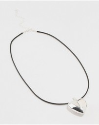 Lovisa - Silver Plated Heart Cord Necklace