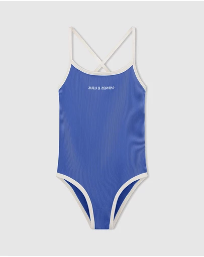 Zulu & Zephyr Mini - Mini Stripe Logo One Piece - Kids-Teens