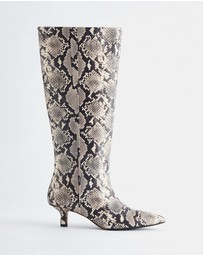 & Other Stories - Kitten Heel Leather Knee Boots