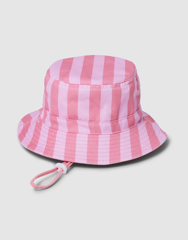 Crywolf - REVERSIBLE BUCKET HAT Flamingo Stripe