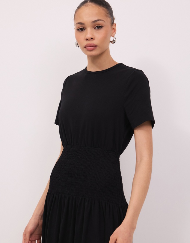 Calli - Leni Shirred T-Shirt Maxi Dress