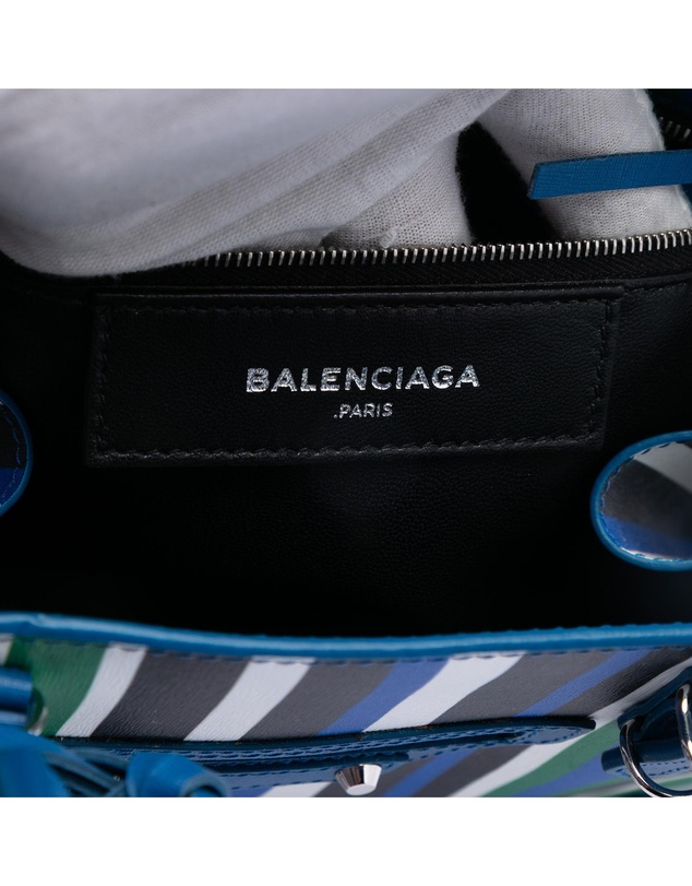 Pre-Loved by Azura Reborn - Pre-Loved Mini Leather Striped Papier A6 Zip Around Satchel