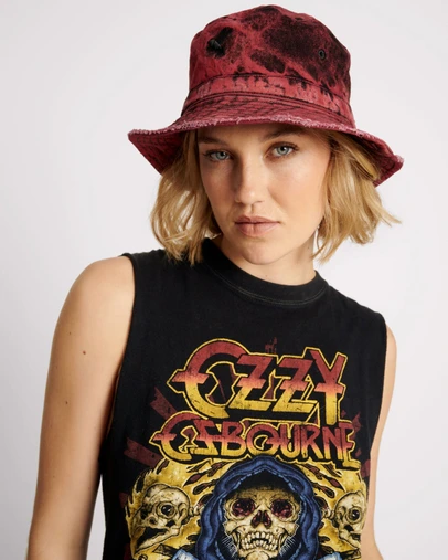 ONE TEASPOON - Black Heart Denim Bucket Hat