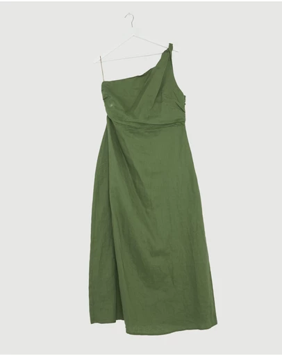 Revibe - Repaired AERE Lettie One Shoulder Maxi Dress - AU 16