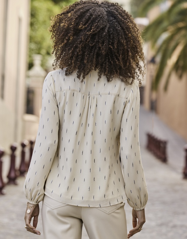 Sosandar - Fleck Print Chiffon Shirt