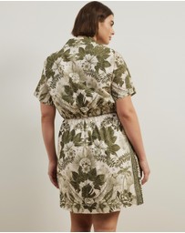 Atmos&Here Curvy - Remi Linen Blend Mini Shirt Dress