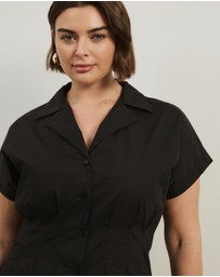 Atmos&Here Curvy - Marcy Pin Tuck Midi Dress