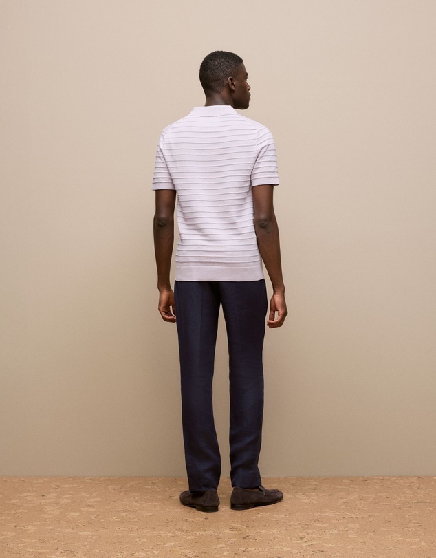 Trenery - Cotton Silk Textured Polo in Orchid