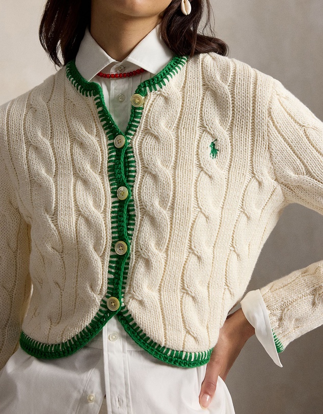Polo Ralph Lauren - Cable-Knit Cropped Cardigan