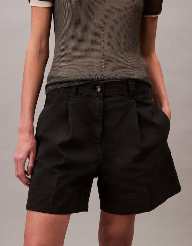 Calvin Klein - Cotton Stretch Pleated Shorts