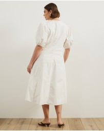 Atmos&Here Curvy - Ally Cotton Puff Sleeve Midi Dress