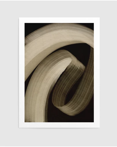 Olive et Oriel - Beige Strokes No 3 by Treechild Art Print
