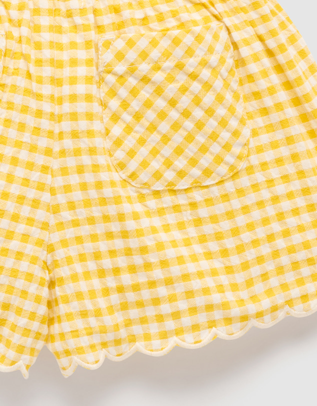 Purebaby - Scalloped Gingham Shorts-Kids-Babies