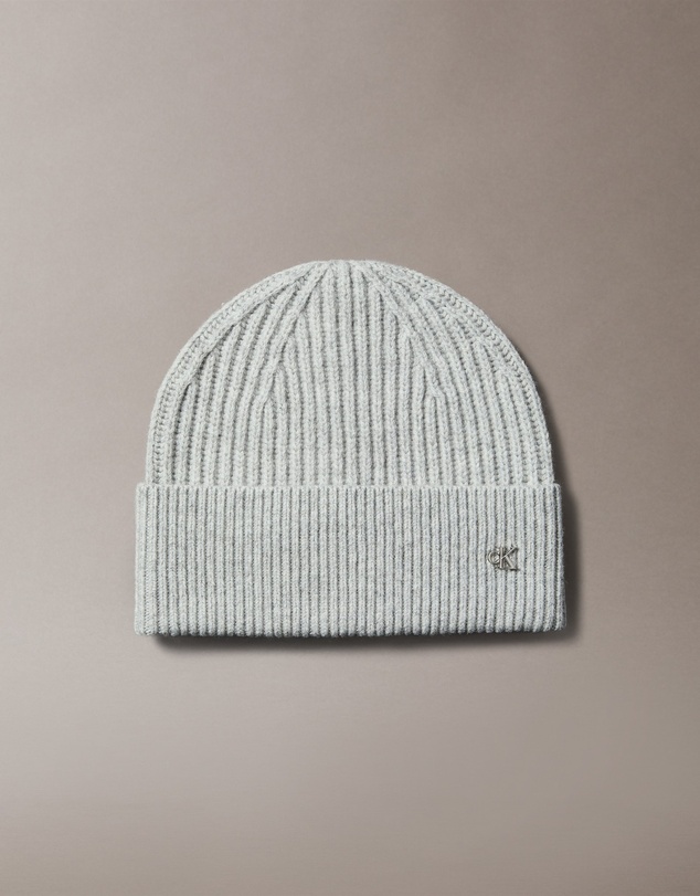 Calvin Klein - Wool Blend Signature Logo Beanie