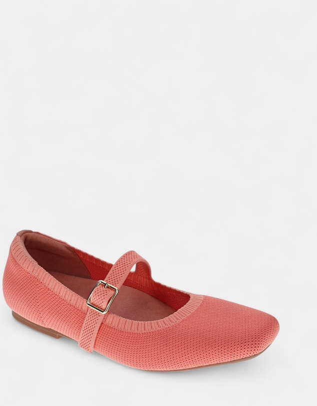 Mia Vita - Violet Mary-Jane Flats - Coral