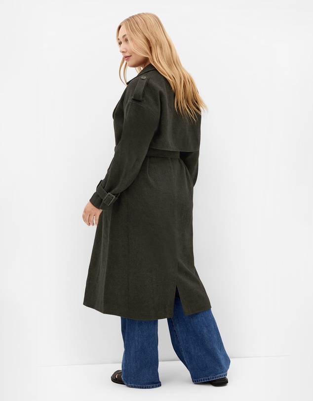 City Chic - Plus size Nadia Trench - hunter green